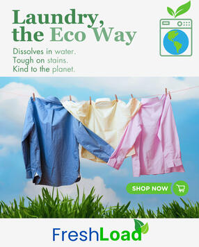 Made up eco-friendly laundry detergent sheet poster