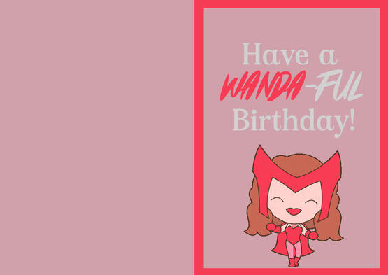 Scarlet Witch (MCU) birthday greeting card