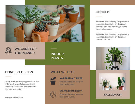 Indoor plants business brochure (Back)