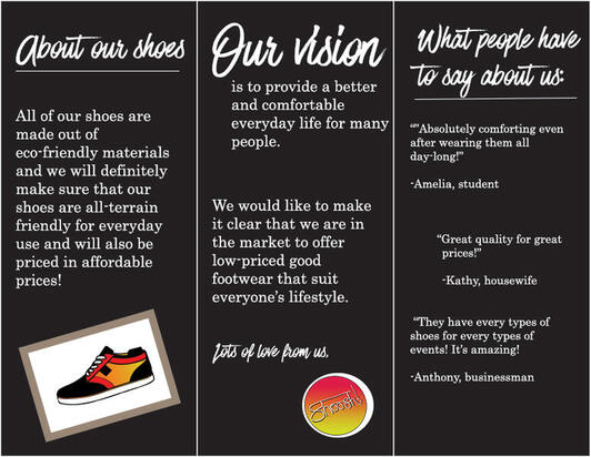 Shoe brand brochure (back)