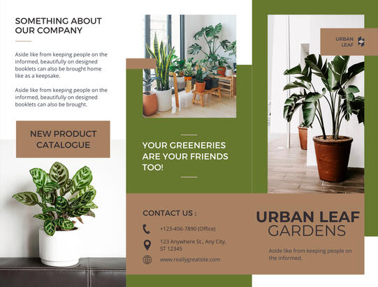 Indoor plants business brochure (front)