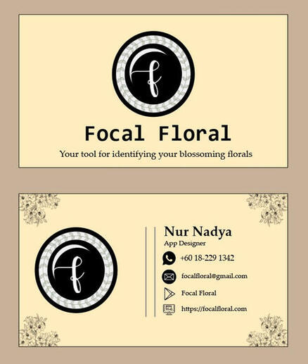 Floral identifying app business card